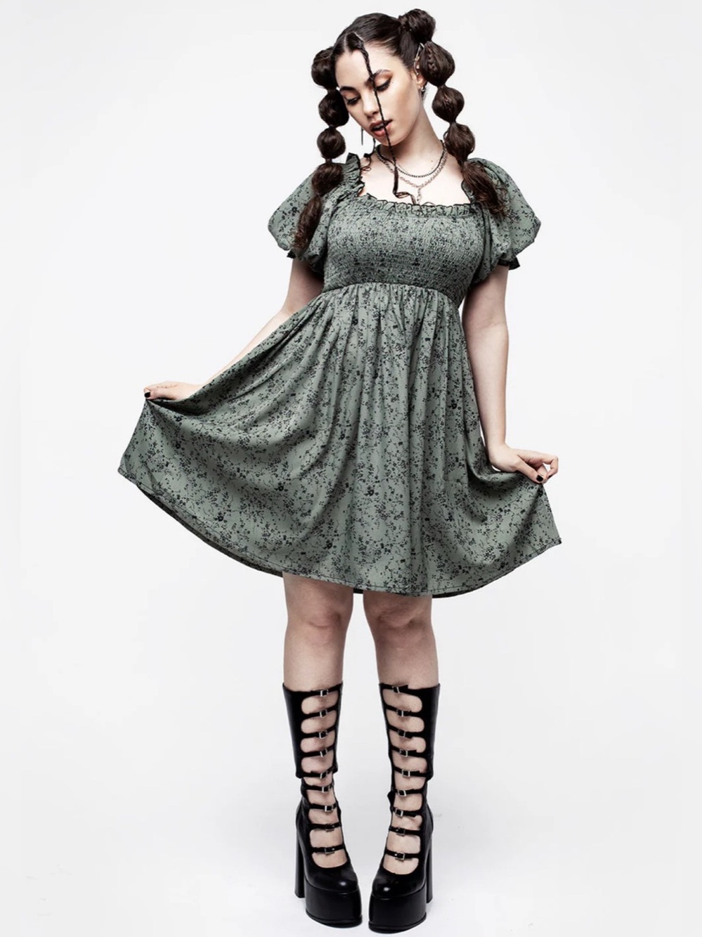 Disturbia Babydoll Floral Mini Dress